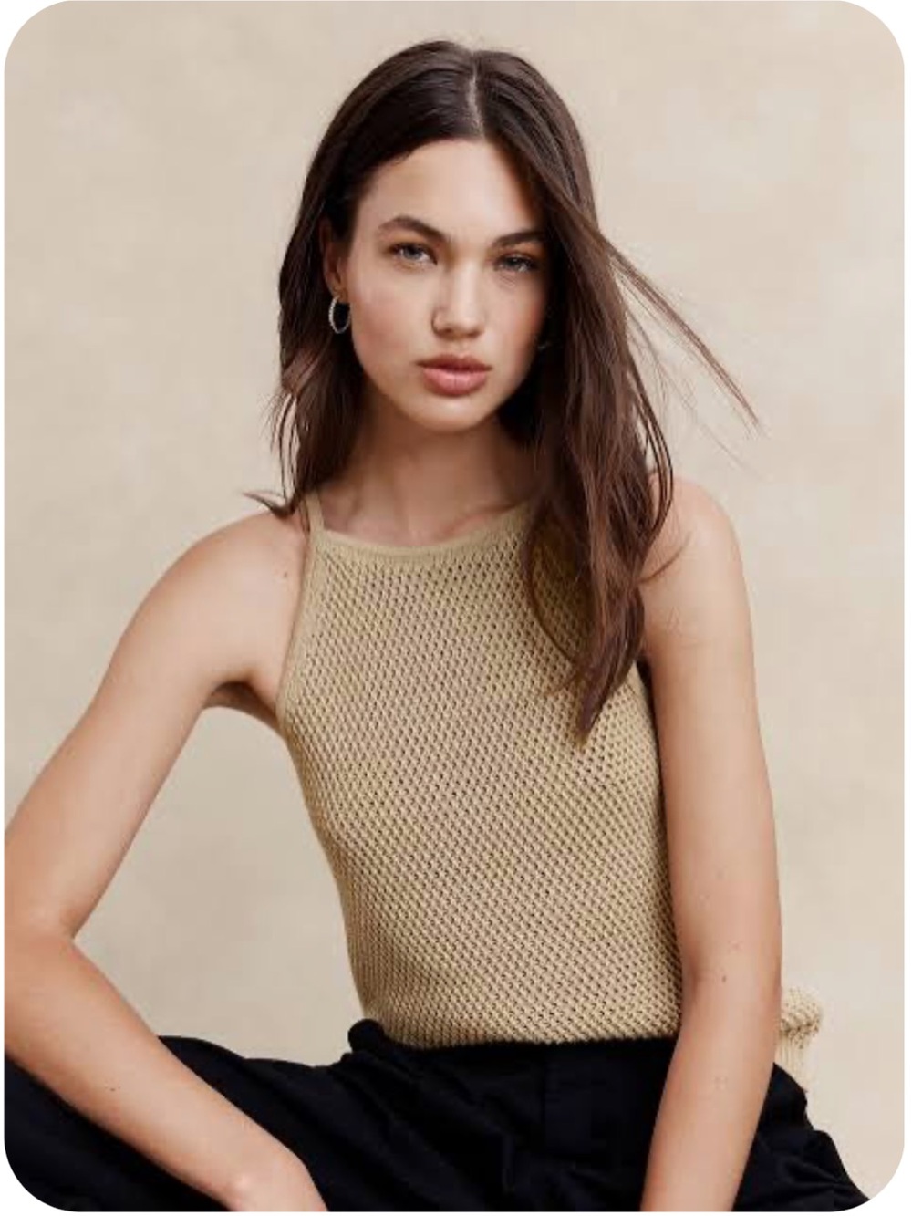 GUC Banana Republic Factory strappy open knit tank sweater size XS